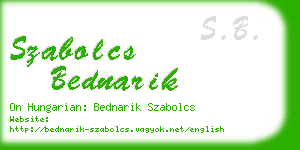 szabolcs bednarik business card